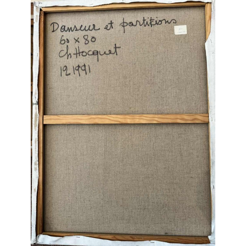 Christian HOCQUET (1935-2014): "Dancer and scores" painting