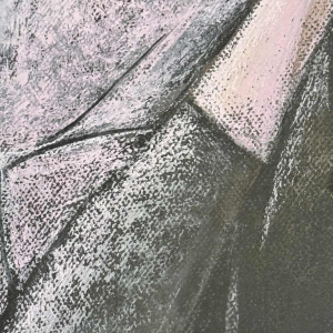 Odette COLLON "Pensive young woman" pastel on paper, 1991