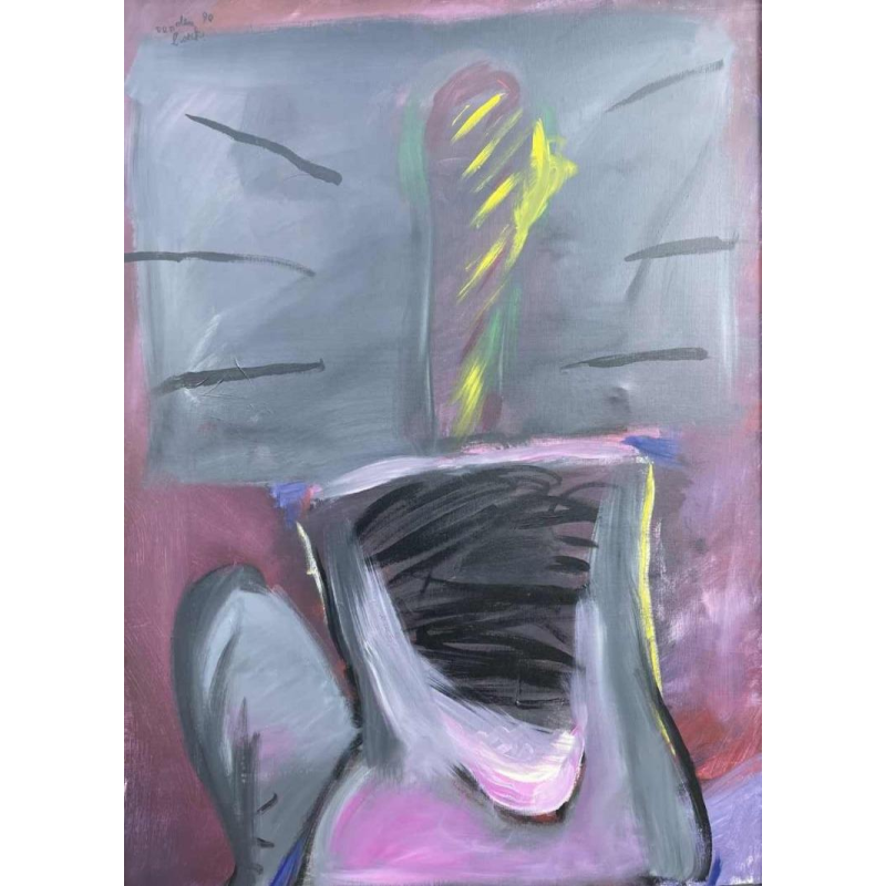 Herman Van den Broecke (Gent 1942) abstractie 1990 olie op doek 113x83 cm