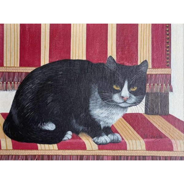Thérèse COUSTRY (1950-) : « Liggende kat »