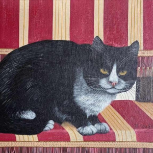Thérèse COUSTRY (1950-) : « Liggende kat »