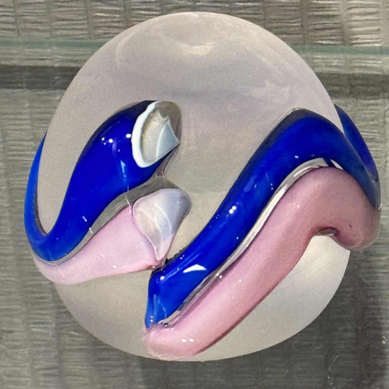 Louis LELOUP (1929-): crystal paperweight