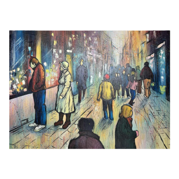 Michel MERCIE « The straat », schilderij, olie op doek