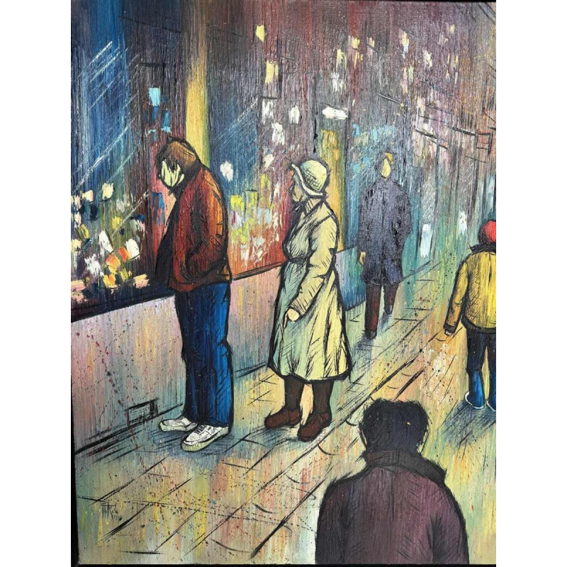 Michel MERCIE « The straat », schilderij, olie op doek