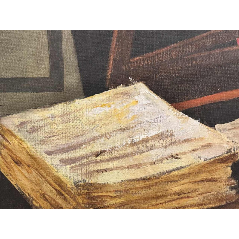 Christian HOCQUET « Gammes à la maison - la pianiste » peinture huile sur toile