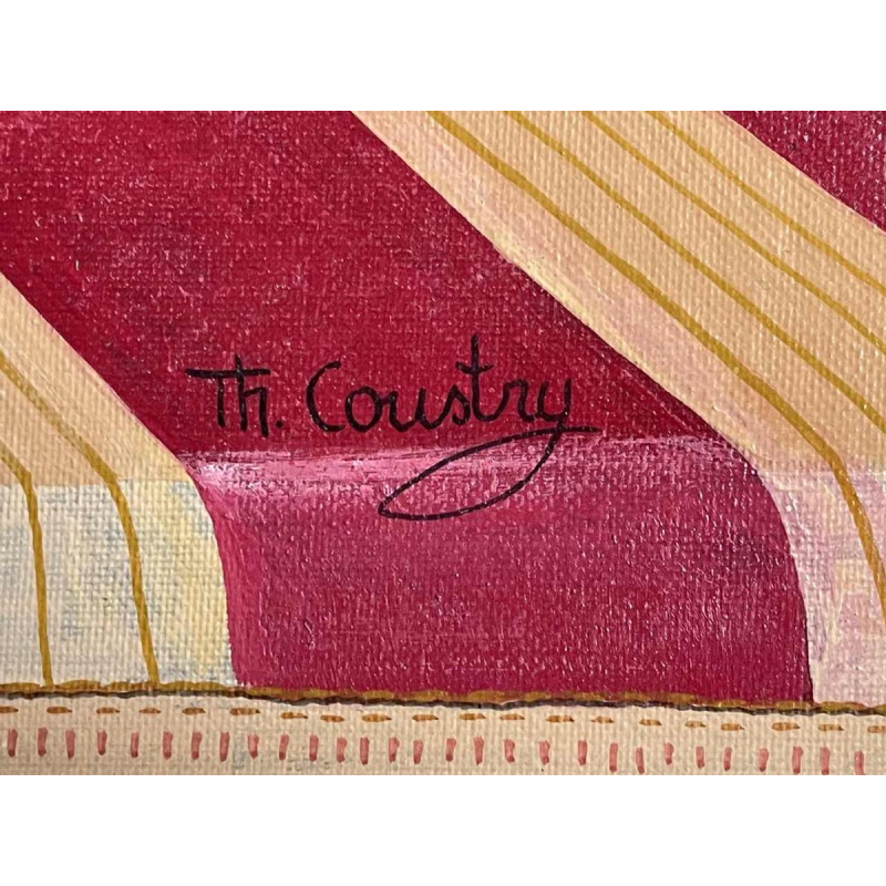 Thérèse COUSTRY (1950-) « chat couché »