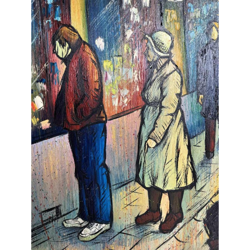 Michel MERCIE « The straat », schilderij, olie op doek