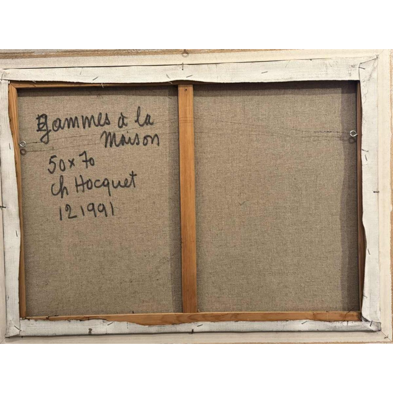 Christian HOCQUET « Gammes à la maison - la pianiste » peinture huile sur toile