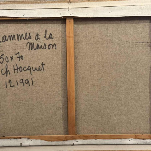 Christian HOCQUET « Gammes à la maison - la pianiste » peinture huile sur toile