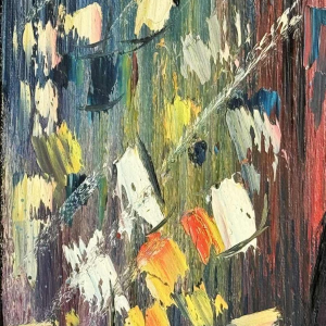 Michel MERCIE « La rue », huile sur toile, peinture