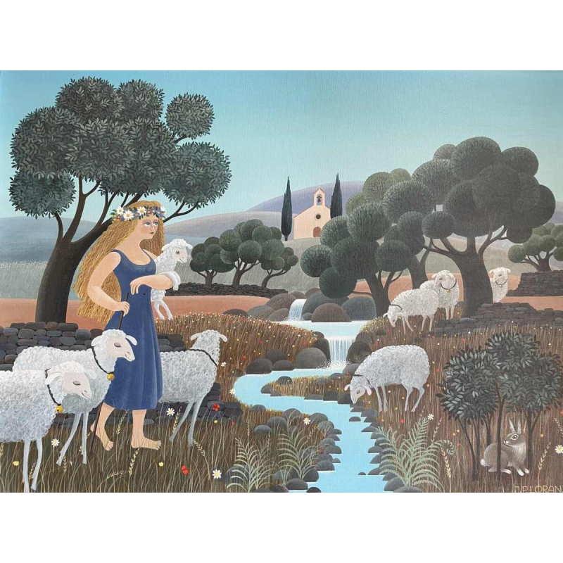 Jean-Pierre LORAND (1939-) « Manon des sources » 1989 33x41 cm