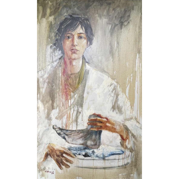 Christian HOCQUET (1935-2014): Camille Claudel hst 99x73 cm