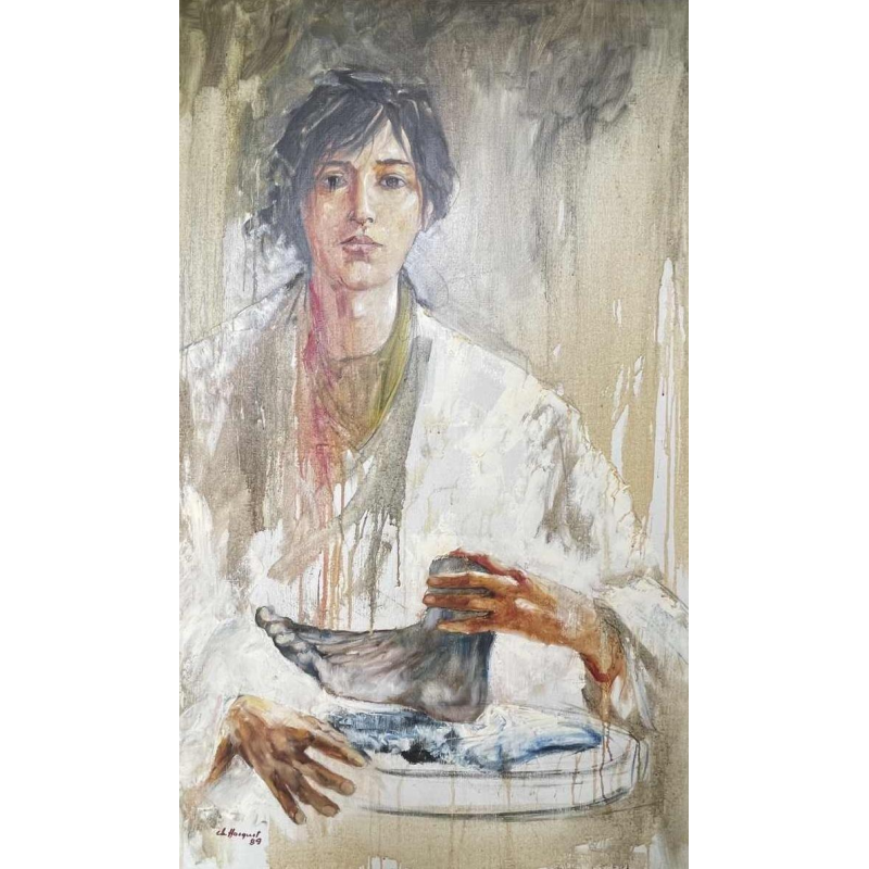 Christian HOCQUET (1935-2014) : « Camille Claudel » hst 99x73 cm