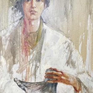 Christian HOCQUET (1935-2014) : « Camille Claudel » hst 99x73 cm