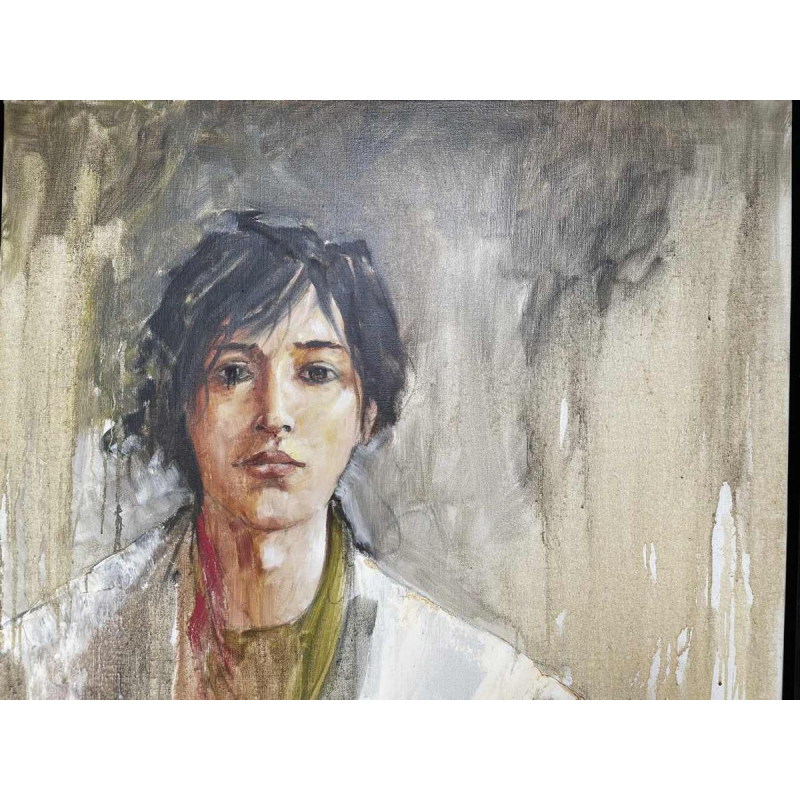Christian HOCQUET (1935-2014) : « Camille Claudel » hst 99x73 cm