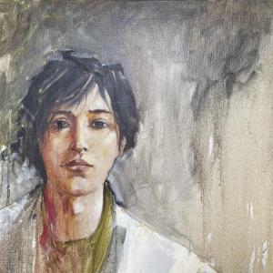 Christian HOCQUET (1935-2014) : « Camille Claudel » hst 99x73 cm