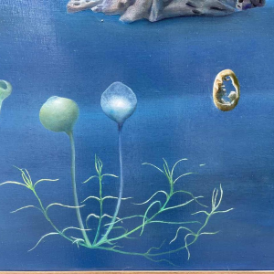 Belgian surrealist school dated 1989-90 hst 80x120 cm