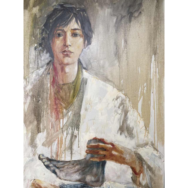Christian HOCQUET (1935-2014) : « Camille Claudel » hst 99x73 cm