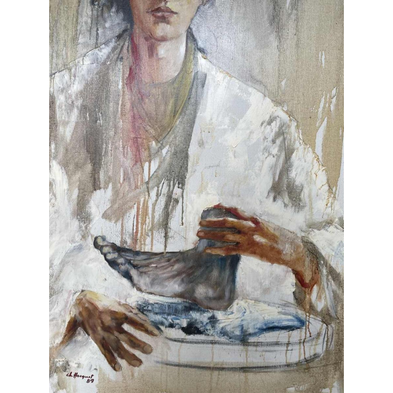 Christian HOCQUET (1935-2014) : « Camille Claudel » hst 99x73 cm