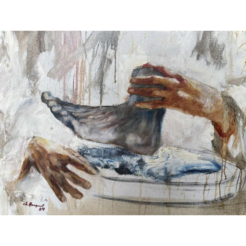 Christian HOCQUET (1935-2014) : « Camille Claudel » hst 99x73 cm