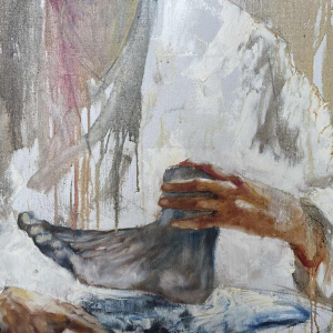 Christian HOCQUET (1935-2014) : « Camille Claudel » hst 99x73 cm