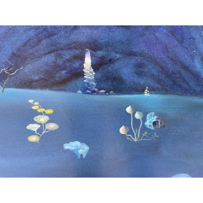 Belgian surrealist school dated 1989-90 hst 80x120 cm