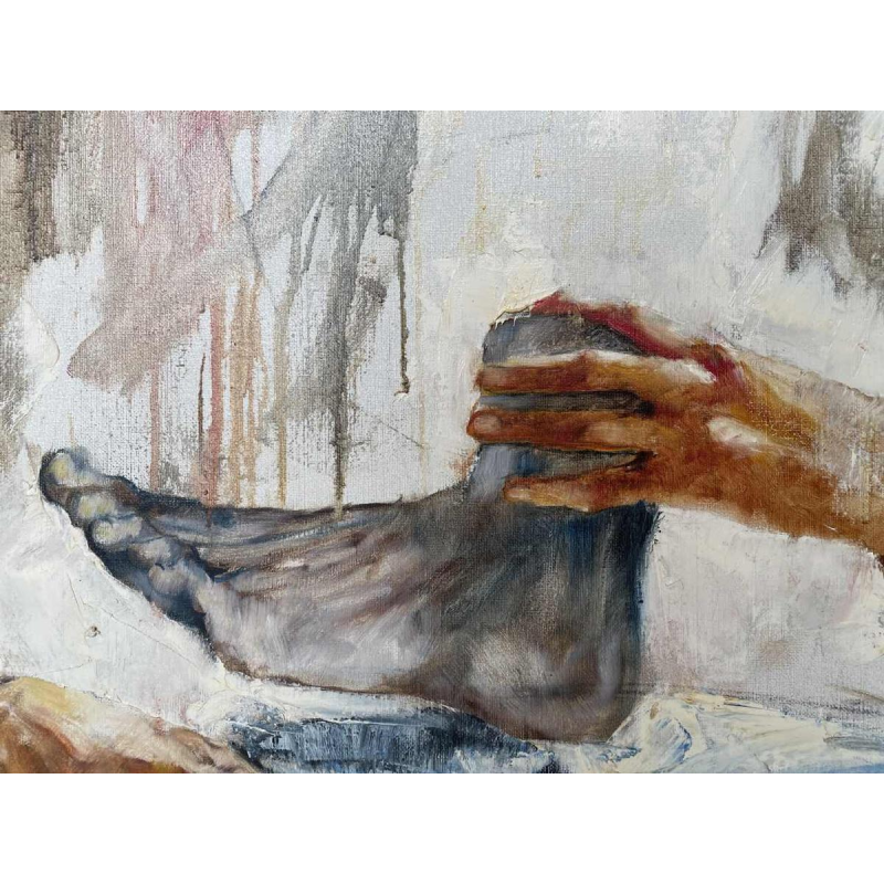 Christian HOCQUET (1935-2014) : « Camille Claudel » hst 99x73 cm