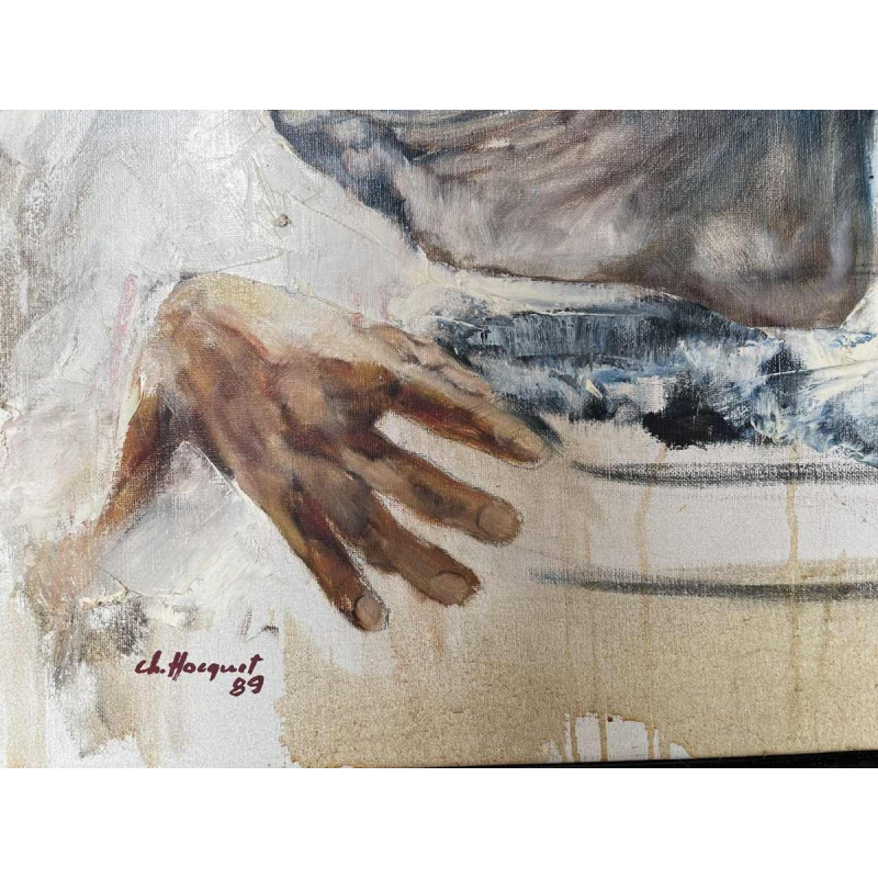 Christian HOCQUET (1935-2014) : « Camille Claudel » hst 99x73 cm
