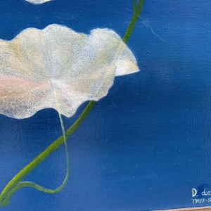 Belgische surrealistische school gedateerd 1989-90 hst 80x120 cm