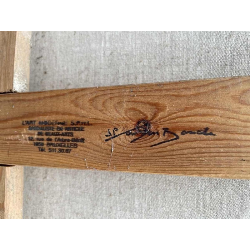 École surréaliste belge datée 1989-90 hst 80x120 cm