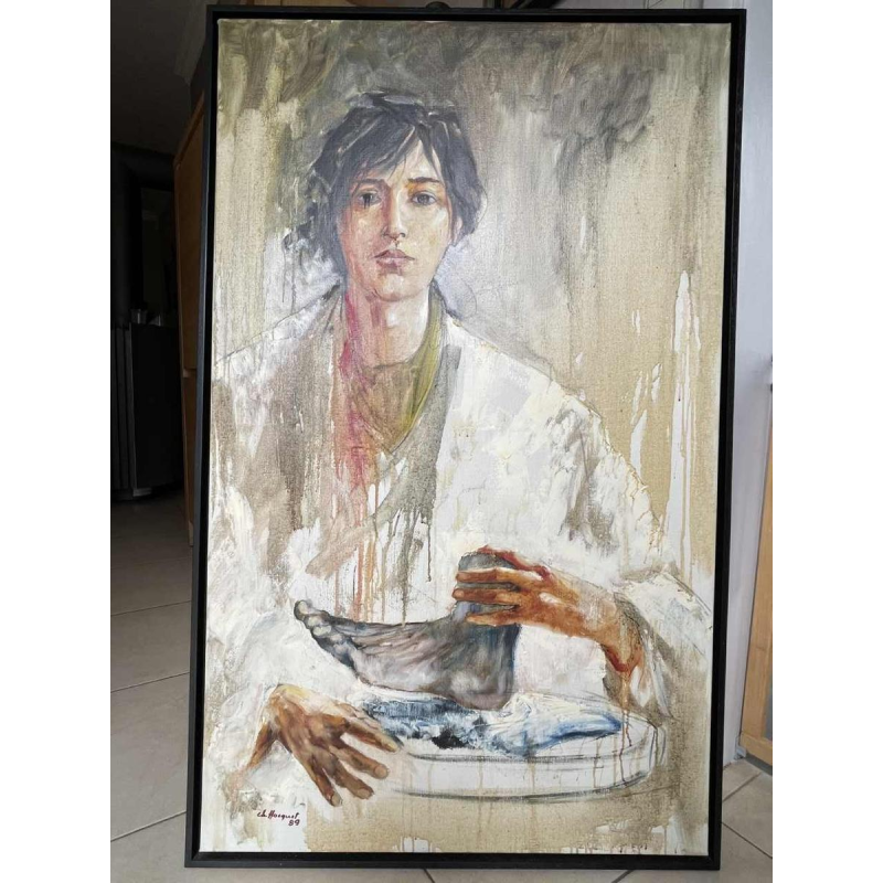 Christian HOCQUET (1935-2014) : « Camille Claudel » hst 99x73 cm