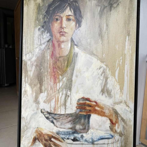 Christian HOCQUET (1935-2014) : « Camille Claudel » hst 99x73 cm