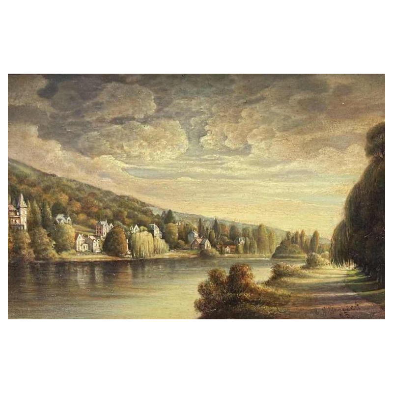 Olivier-Henri BOSERET (1924-2005) «  Bord de Meuse »