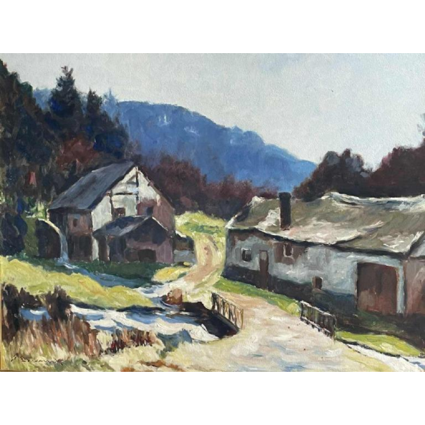 Dr Pierre DELCOURT (1914-): The water mill at Molhan (Ardenne).