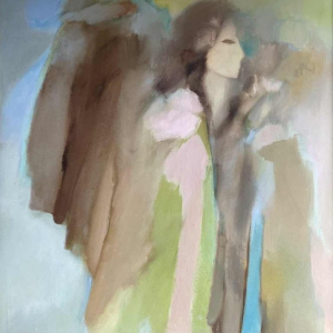 Ninette FERARD (1933-) « Jeune femme » 1982 huile sur toile 85x80 cm