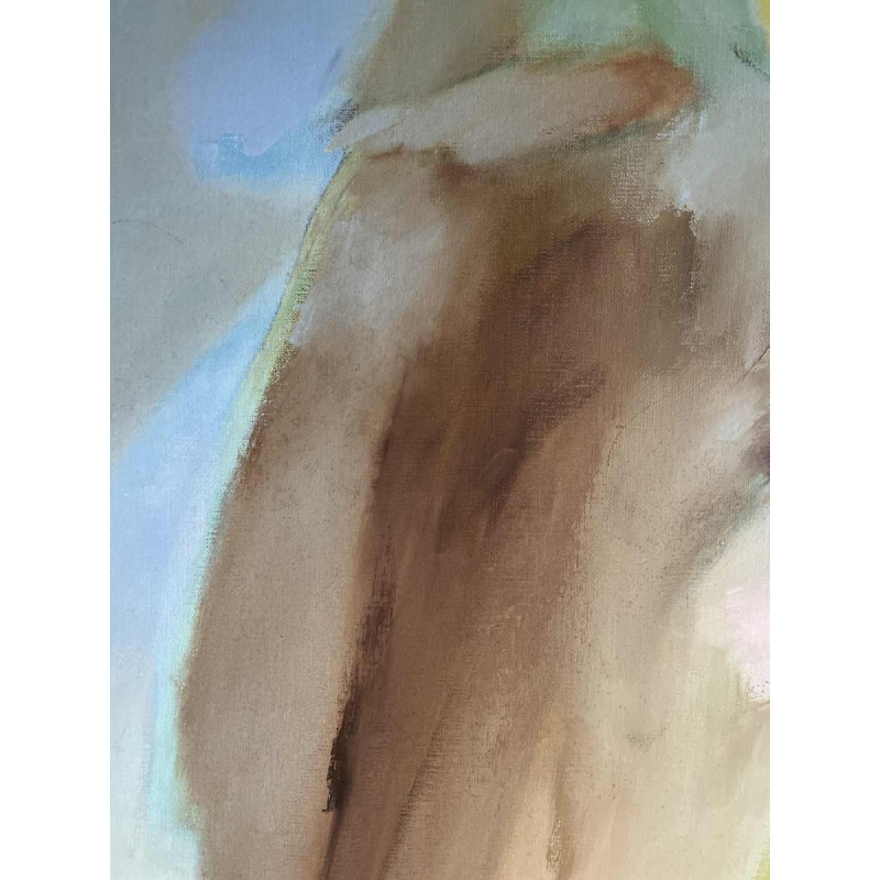 Ninette FERARD (1933-) « Jeune femme » 1982 huile sur toile 85x80 cm