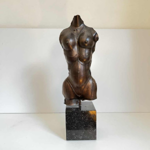 PAUL WUNDERLICH, sculpture torso / bust of a woman in bronze, bluestone base, N44/50 in 1983
