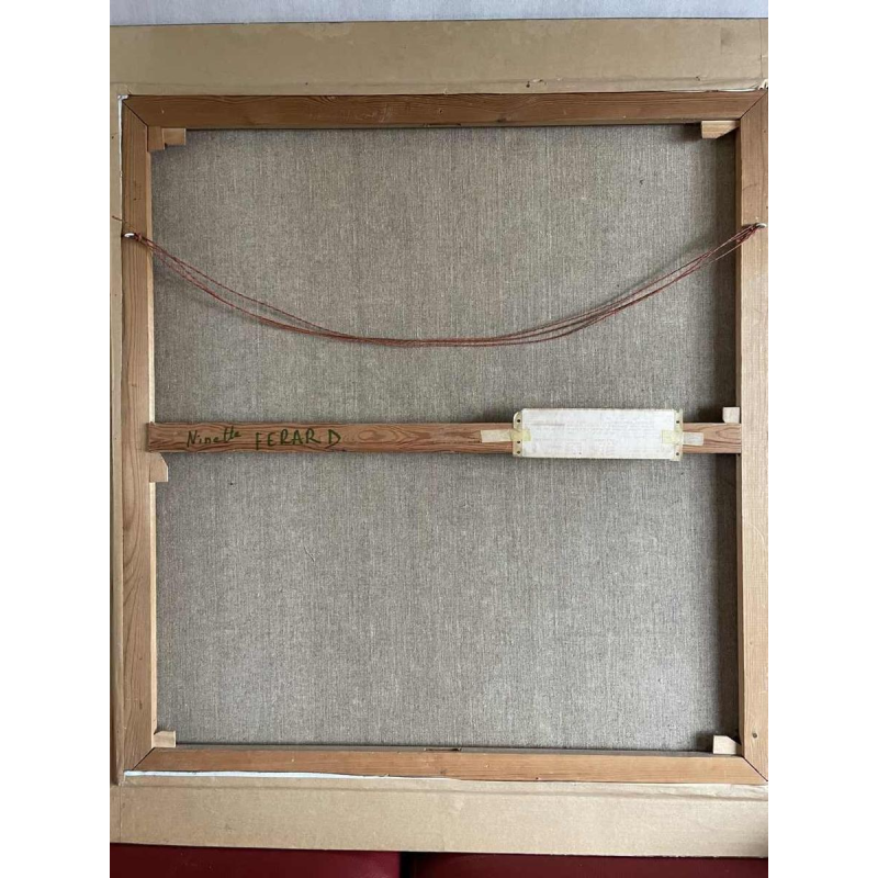 Ninette FERARD (1933-) « Jeune femme » 1982 huile sur toile 85x80 cm