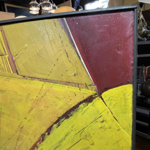 Serge Detriaux " Gele Abstractie " Schilderij Olieverf op paneel, 1982