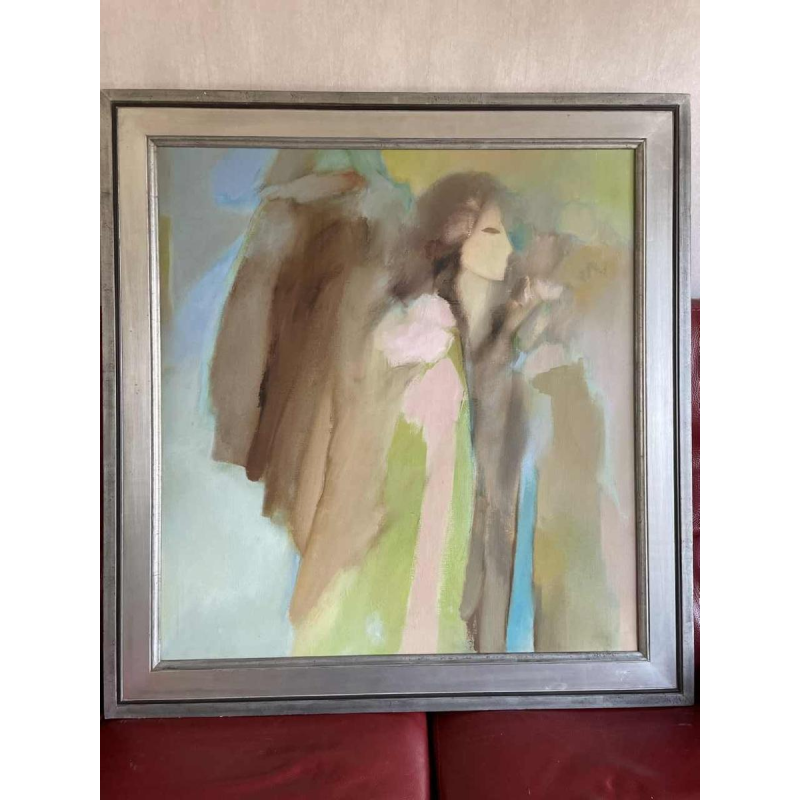 Ninette FERARD (1933-) « Jeune femme » 1982 huile sur toile 85x80 cm
