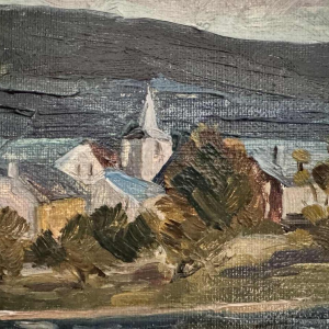 Marie LAMBREXHE "Vresse, vue d'en haut" oil on canvas