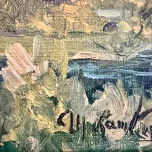 Marie LAMBREXHE "Vresse, vue d'en haut" oil on canvas