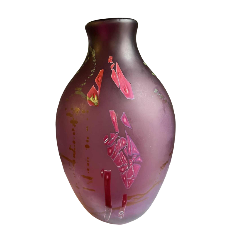 Louis Leloup, vase en verre à décor dinclusions, 1981