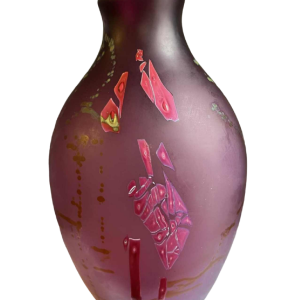 Louis Leloup, glass vase with inclusion decoration, 1981