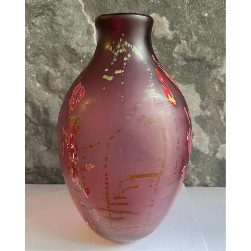 Louis Leloup, glass vase with inclusion decoration, 1981