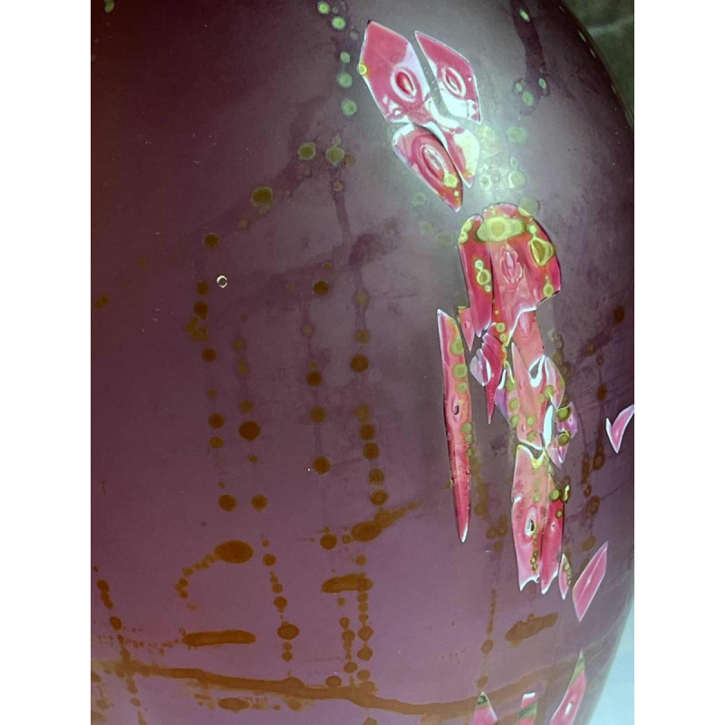 Louis Leloup, glazen vaas met insluitsel, 1981