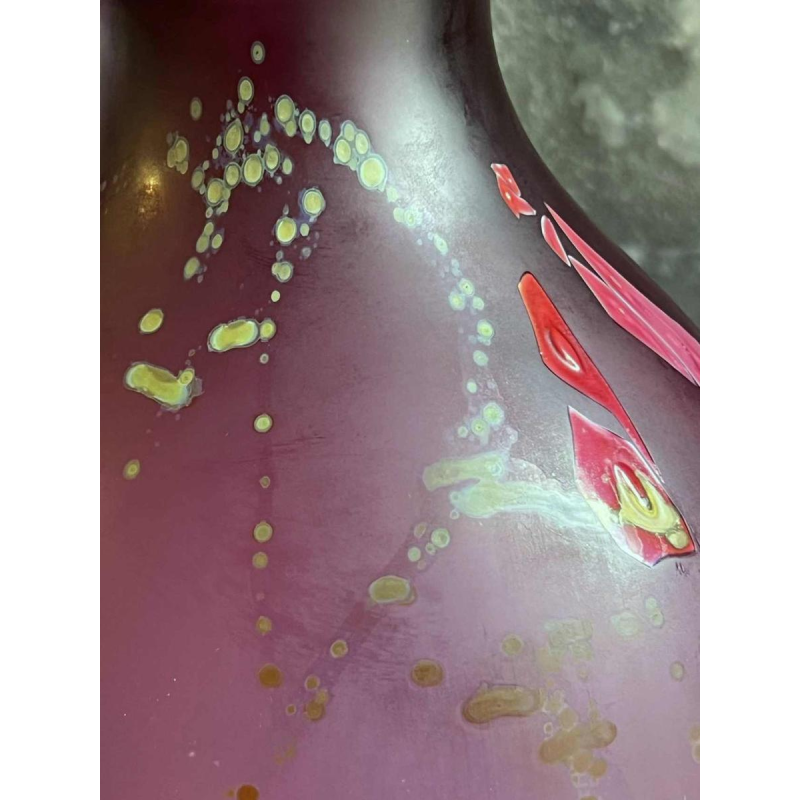 Louis Leloup, glass vase with inclusion decoration, 1981