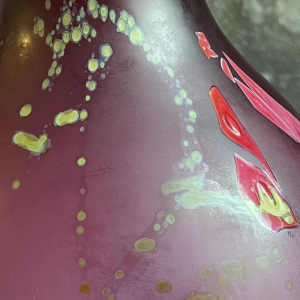 Louis Leloup, vase en verre à décor dinclusions, 1981