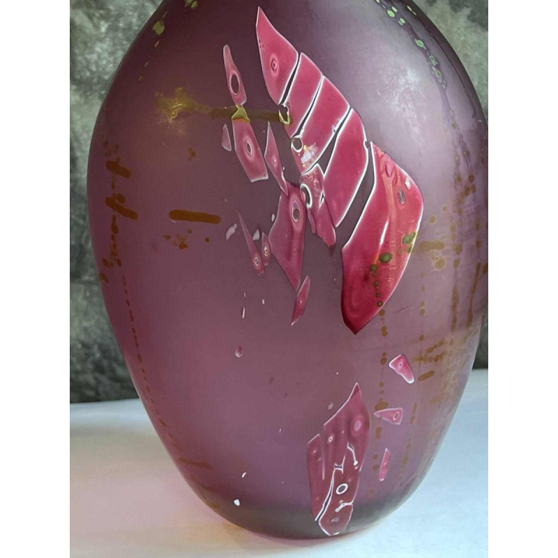 Louis Leloup, vase en verre à décor dinclusions, 1981