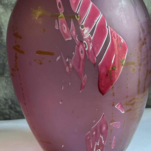 Louis Leloup, vase en verre à décor dinclusions, 1981